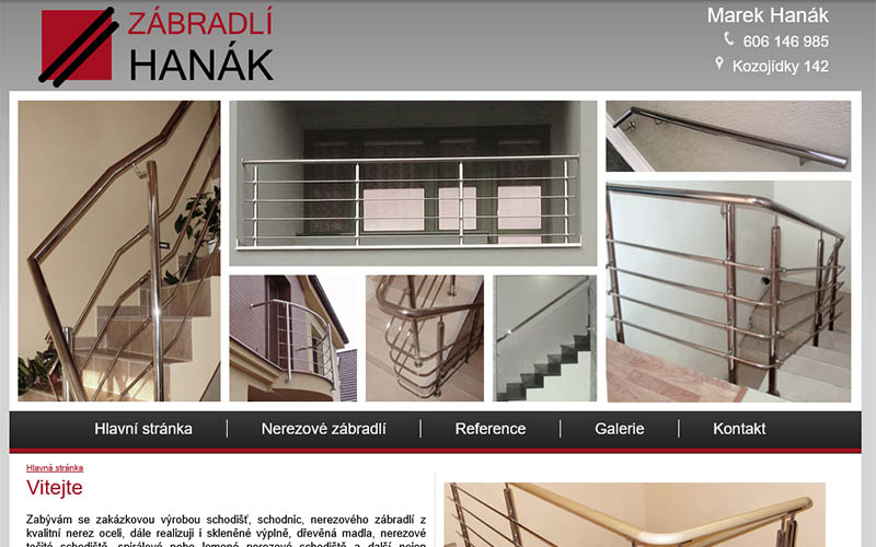 Původní vzhled webu